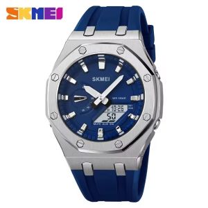 นาฬิกาสำหรับผู้ชาย SKMEI 2243นักเรียน Jam Tangan Elektronik อเนกประสงค์กันน้ำสำหรับกีฬาเรืองแสงตอนกลางคืน Jam Tangan Elektronik 1816 2100 2091