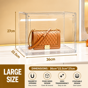 Next Day Acrylic Bag Storage Box Transparent Display Box Stackable Figurine Display Box
