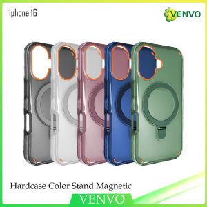 VENVO - VV51 HARDCASE COLOR STAND MAGNETIC Iphone 11 12 Pro Max 13 13 Pro 13 Pro Max 14 14 Pro 14 Pro Max 14 Plus 15 15 Pro 15 Pro Max 15 Plus 16 16 Pro 16 Pro Max