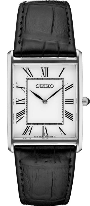 Seiko men Square Black Leather Watch SWR049 Lazada PH