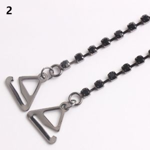 YESHE แฟชั่น สง่างาม คริสตัล พลอยเทียม สายบรา เมทัลลิค บรา ไหล่ อุปกรณ์เสริมชุดชั้นใน ชุบเงิน