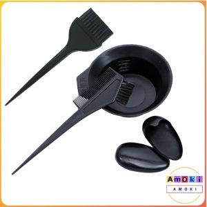AmoKi Hairdressing Tools Brushes Bowl Combo Salon Hair Color Dye DIY Set Black