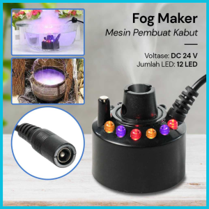 Mesin Pembuat Kabut Embun Mist Spray Fog Maker 12 LED 24V - WT01 / Alat Pembuat Kabut Mesin Asap Akuarium Mistmaker Humidifier Mist Maker / Mesin Kabut Uap Air Embun Fogger 24V