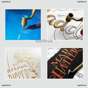 [COD] ourlove Slanting Fine-line Paint Pen Fluid Writer Pen Writer Paint Applicator Pen