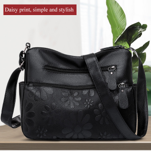 Womens Casual Printed Crossbody Pu Soft Leather Tote Bag Shoulder Satchel