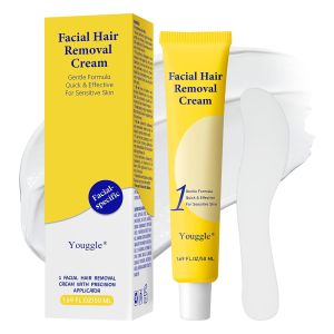 Facial Hair Removal For Women Painless & Gentle Hair Removal Cream Chin Upper Lip Cheeks for Sensitive Skin (5 Min 7 Days) - 1.69Fl Oz