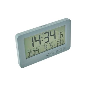FOUNDTWO Màn hình LCD Đồng hồ báo thức điện tử Ánh sáng dịu nhẹ Thời gian/Ngày/Tuần/Nhiệt độ Đồng hồ để bàn Chế độ im lặng 7 ngôn ngữ Đồng hồ báo thức kỹ thuật số Sử dụng cho sinh viên