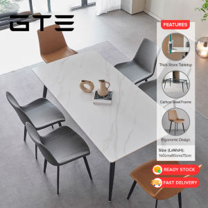 GTE Dining Table Furniture Set Meja Makan Dining Rectangular Table Chair Household Slate Table Minimalist Nordic Style - Fulfilled by GTE SHOP