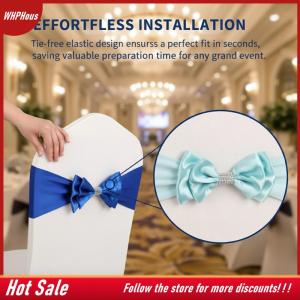 【COD】🔥🔥🔥 Spandex Chair Sash With Double Layer Bow Tie Stretch Ribbon Decor for Banquet Chairs Weddings Events