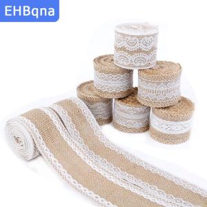 [COD] EHBqna SPORTS 2เมตร/ม้วนปอผ้าพันคอ hrclace ริบบิ้นสีขาวลูกไม้ Trim EDGE PARTY Decor