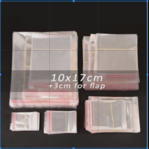 100pcs | BIG OPP Plastic with Adhesive Tape for Clothes with Air Hole