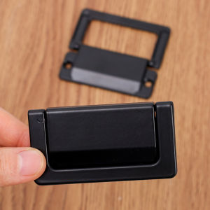 YESPERY 1/2/4Pcs Black Folding Handle Hidden Cabinet Door Drawer Makeup Table Modern Furniture Cabinet Handle