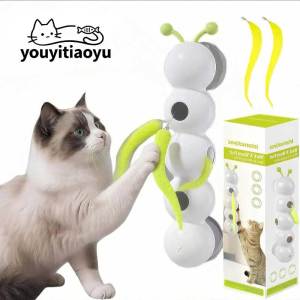 YOUYITIAOYU Electric Cat Teaser Stick Cat Interactive Toys Automatic Teasing Cat Mainan Kucing