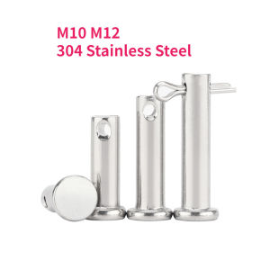 M10 M12 304 Stainless Steel with Hole Pin Shaft Cotter Pin Set Flat Head Cylindrical Pin Plug Pin Positioning Pin
