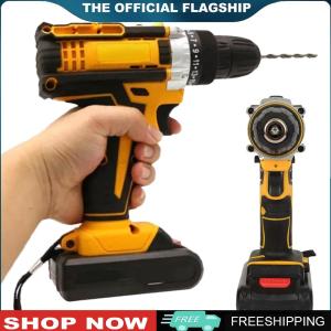 【ALLOYSEED】 21V Cordless Drill 3/8 นิ้ว Chuck Lethium Electric Hand Drill แรงบิดสูงสุด 25+1 nm 1350RMP สำหรับ DIY ที่บ้านและซ่อมแซม