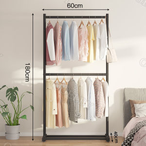 Double Layer 60/100/120/150CM Clothes Rack Hanger Rack Drying Rack Sampayan Stainless Hanger for Clothes Rack Stand Clothing Rack Metal Clothes