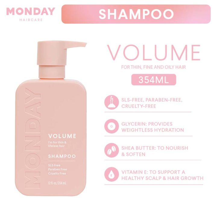 MONDAY Shampoo VOLUME (354 mL) for Thin & Lifeless Hair Lazada PH