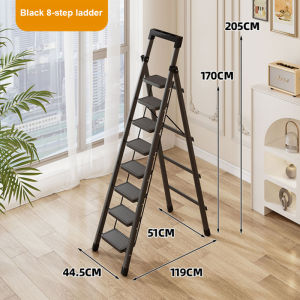 4/5/6/7/8 Step Tangga Rumah Lipat Tangga Besi Lipat Household Steel Ladder/Baja Karbon Tangga Lipat