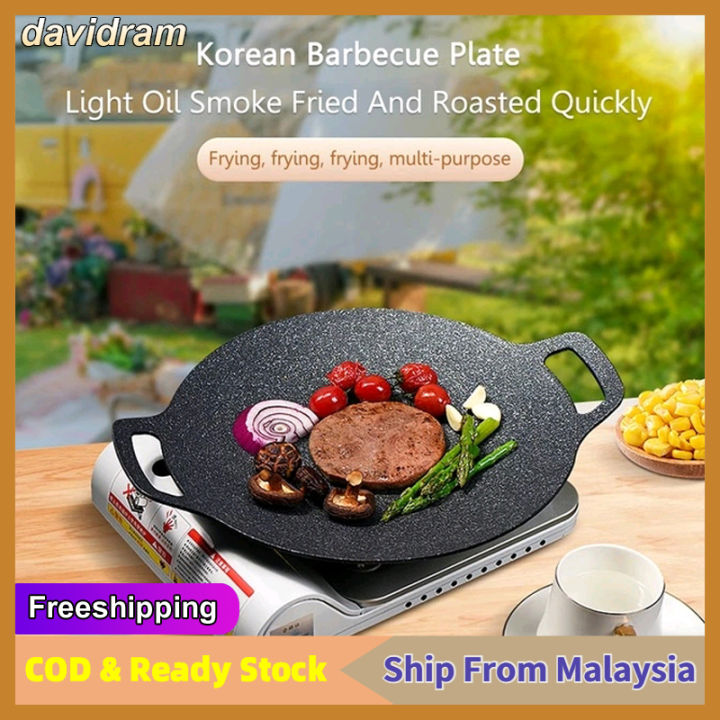 BBQ Grill Nonstick Grill Pan Circular Griddle Pan 30cm Grill for BBQ