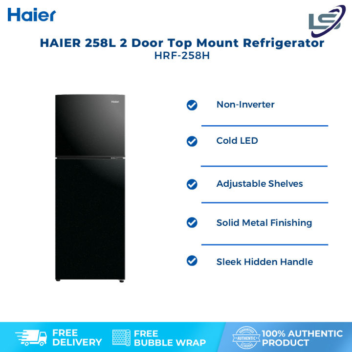 HAIER 258L 2 Doors Top Mount Refrigerator HRF258H Big Capacity Big