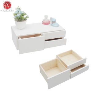 Rak Dinding Ambalan Laci Tempel 3 Susun - Meja Rias Gantung Kamar Minimalis Aesthetic 40x20cm