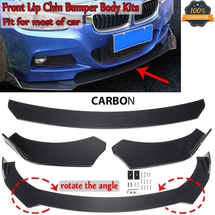 Spec-D Tuning Universal Glossy Black Front Lip Spoiler Splitter Body 3PC Style Set Spec-D Tuning Universal Glossy Black Front Lip Spoiler Splitter Body 3PC Style Set