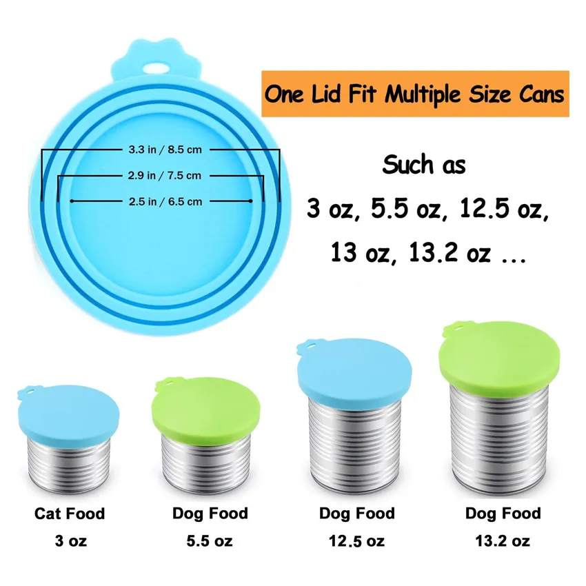 BUNDLE Pet Silicone Can Lids Can Covers Food Tin Cover WITH Mini