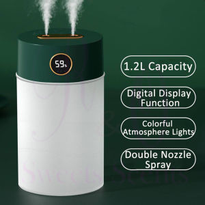 1200ML Air Humidifier Double Nozzle H2O Nano Mist Air Purifier Aroma Diffuser USB Ultrasonic Air Diffuser Aromatherapy 香薰加湿器
