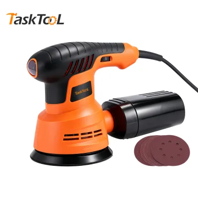TASKTOOL 300W 5Inch Electric Sander 6-Speed Handheld Polishing Sanding Machine Car Waxing Polisher 12000RPM 220V UK Plug