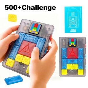MAKERVY 500+ Levels ic Suction Block Puzzle Sliding Block Challenge Game Childrens Puzzle Brain Game Logical Thinking Training Huarong Road Puzzle Children Age 6-12