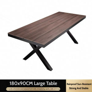 Outdoor Plastic Wood Tables And Chairs Anti-Corrosion Wood Villas Courtyards Waterproof And Sun Resistant Dining Table