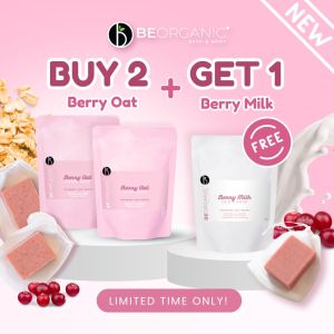 Be Organic Berry Oat Glow Soap 60g x 2 Brightens & Lightens Skin Soothes & Calms