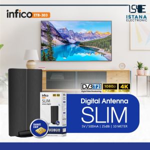 Promo ANTENA TV DIGITAL IMPORT ORIGINAL MERK INFICO BERSNI RESMI!!  MULTI FUNGSI INDOOR DAN OUTDOOR DENGAN SMART CHIP ITB-303 FULL HD DAN 4K ( UHF DAN VHF) ANTI HUJAN DAN SINAR - LAGI PROMO! #