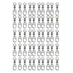 Heavy Duty Balls Bearing Swivels with Welded Rings High Strength Stainless Steel Fishing Swivels Safety Snap Swivels Set