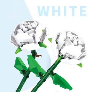 Rose Flower Blocks Building Kit DIY Rose Artificial Flowers Toys Girls Mother Birthday Gifts
