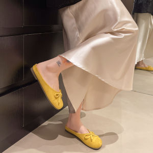 [Free Shipping] Bow-Knot Soft-Soled Slip-On Sandals For Women Summer Outdoor Wear New Style Perfect With Dresses Flat Sandals Available In Large Sizes
