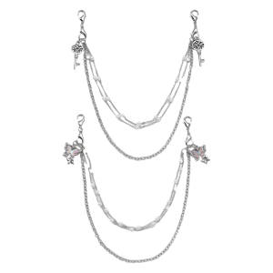 Elegant Rhinestones Key/Butterfly Shoe Chains Pearls Accent Decorative Bag Accessories for Women