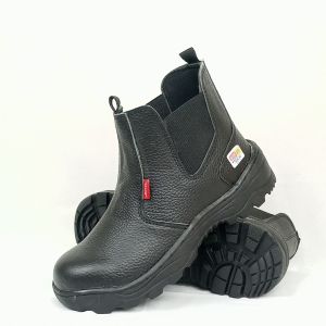 Sepatu Safety Anti Slip King SKN Kulit Asli Terbaru Ujung Besi Las Bengkel Kitchen Dapur Pom Termurah BERKUALITAS