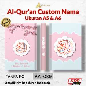 Alfareza -  Al Quran AA-32  Nama Ukuran A6/A5 | Quran Terjemahan Seri Hijau Bisa Tulis Nama | Alquran A6 /A5 Cover Custom Nama