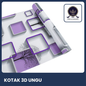 Aditati Dinding Afq - Wallpaper Stiker Dinding Motif Kotak 3D Ungu Size 45 Cm X 10 Meter Wallpaper Stiker Dinding Motif Kotak 3D Wallpaper Stiker Dekorasi Dinding