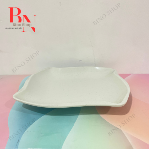 Dĩa Nhựa Cánh Hoa Vân Đá Cát Xanh