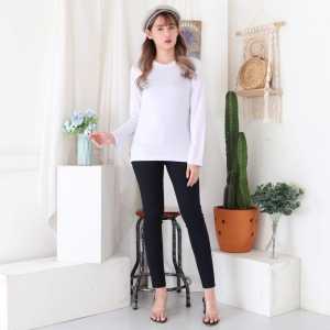 PoloExchange - Baju Kaos Polos Wanita Lengan Panjang Bahan Spandex Model Slimfit