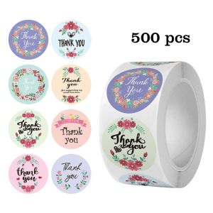Sticker Thankyou 1Roll (500Pcs) Label Segel Order Packing Motif Bunga Love Serbaguna / Stiker Thank You / Sticker Thank You SH AA34
