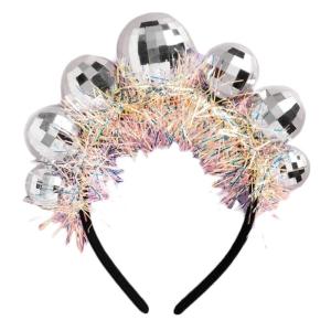 Disco Ball Headband Bachelorette Party Headpiece Disco Accessories for Women 70s Disco Costume Hair Hoop