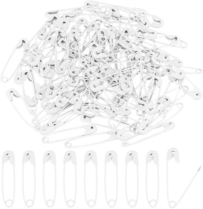 100PCS 1" White Safety Pins Colored Safety Pins Bulk Sewing Pins for