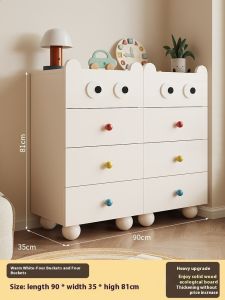 Storage Cabinet Solid Wood Container Drawer Cabinet Bedroom Bedside Table Childrens Toy Storage Cabinet