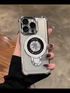 Transparent Magnetic Shockproof Phone Case For Vivo V50 5G Phone Case Strong Magnetic Fast Charging + 360 ° Support + Air Cushion Shockproof Three-In-One