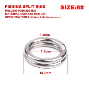 50ชิ้น/ล็อตเสริมสร้างโซลิดริงLureแหวนเชื่อมต่อตกปลาสแตนเลสแยกแหวนคุณภาพสูง