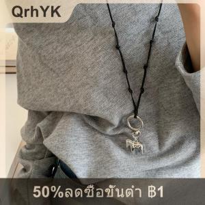 【QrhYK】 ใหม่จี้ม้ายาวสร้อยคอสำหรับผู้ชายผู้หญิงฮิปฮอปพังค์เสื้อกันหนาวเครื่องประดับโซ่