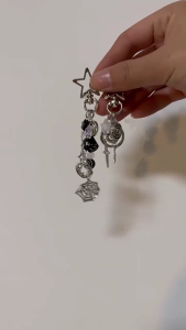 Trendy Beaded Keychain Spiders Web/Spirals Star Keyring Lightweight Key Holder For Teens Girls Daily Accessories